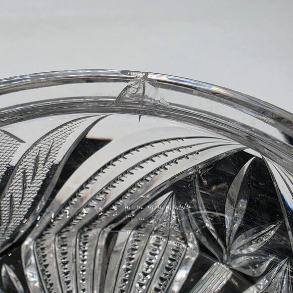 Vintage Clear Cut Glass Candy Jar With Lid Tulip 3" High 4.25" Diameter - Picture 13 of 14